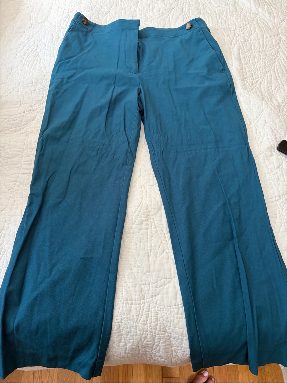 Ann Taylor Teal Wide-Leg Pants